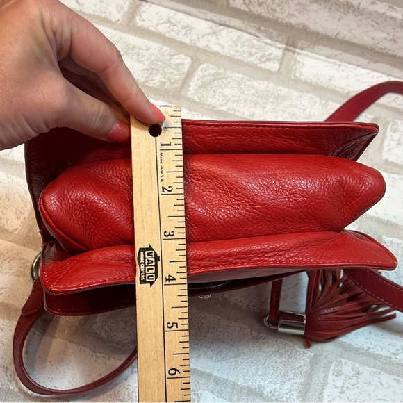 Clements Ribeiro Black Label Red Leather Crossbody Bag Purse - Picture 7 of 11